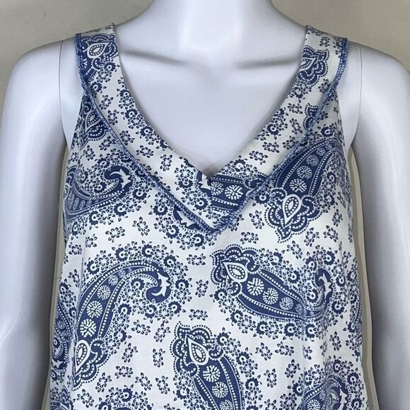 Haptics Blue & White Paisley Tank‎ (No size tag) - Picture 3 of 10